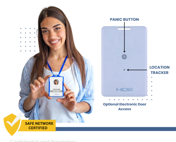 Fortress Security Solutions tracking badge with panic button